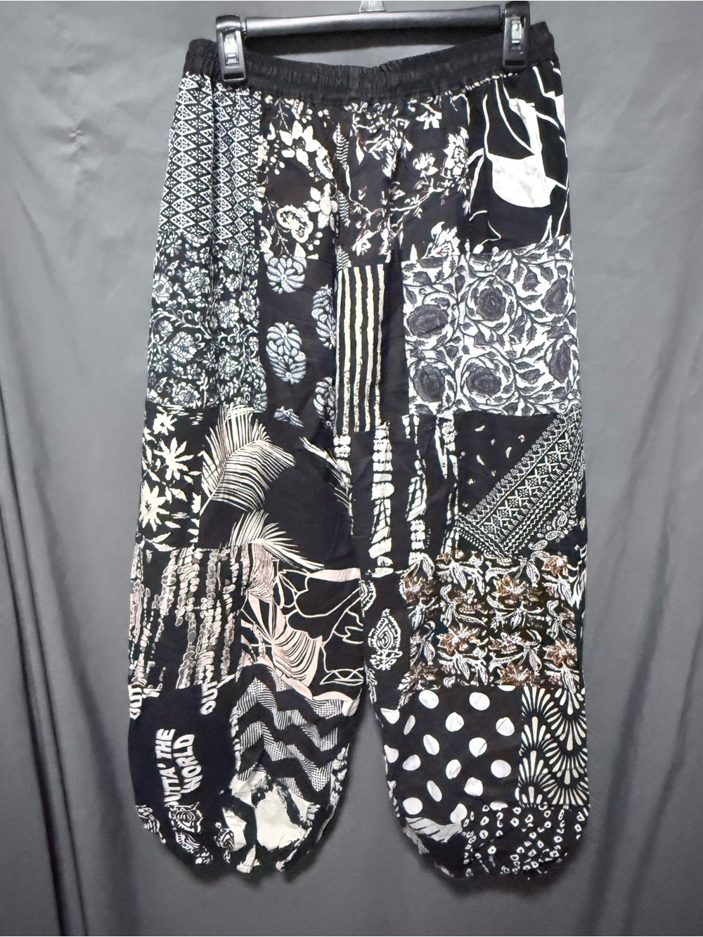 Patchwork Black & White Harem Pants - Picture 3 of 3